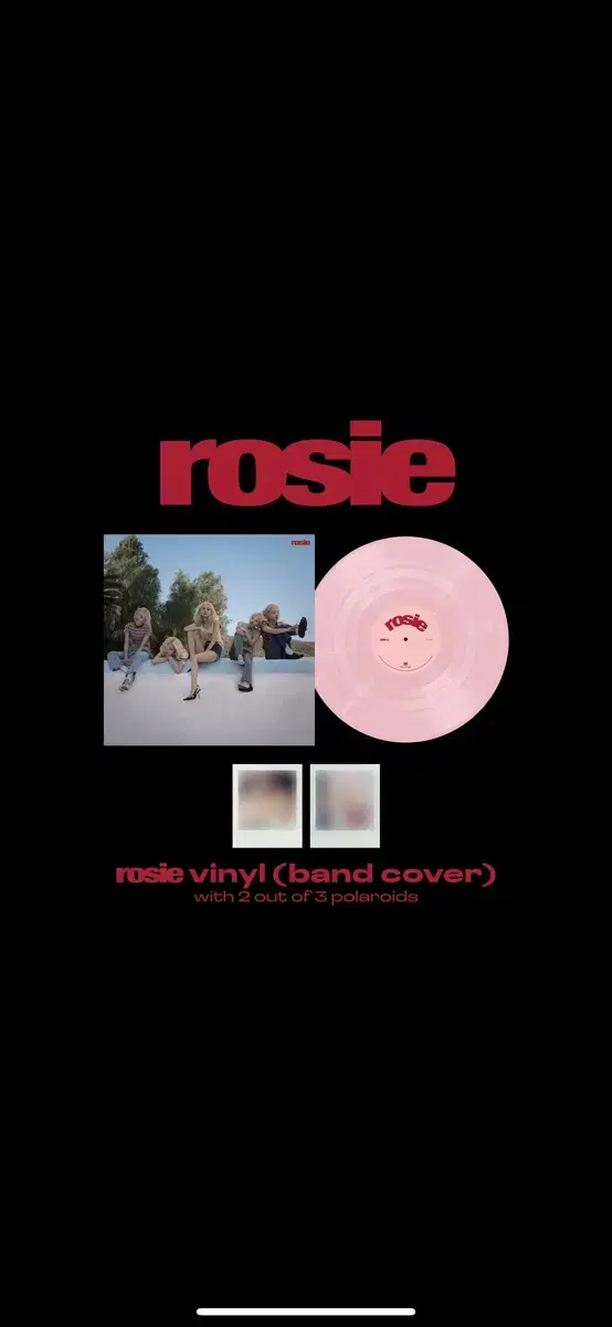 Rose Vinyl (LP) Bandcover Light Pink Vahn Unsealed