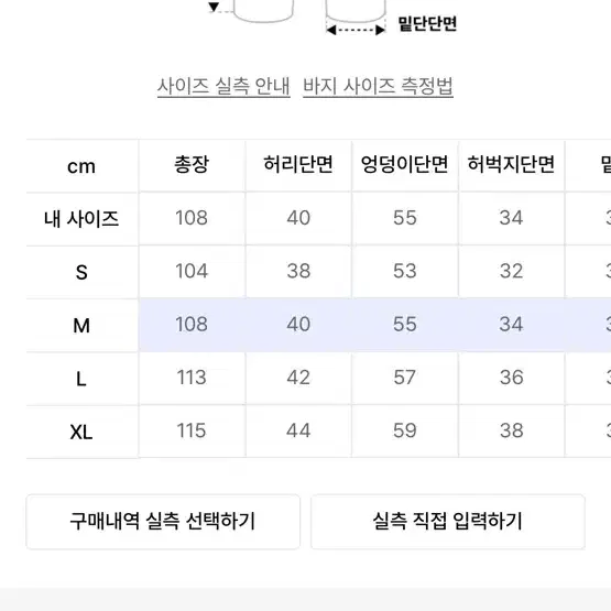 피이오 801 세미 와이드 데님 - 진청 m사이즈