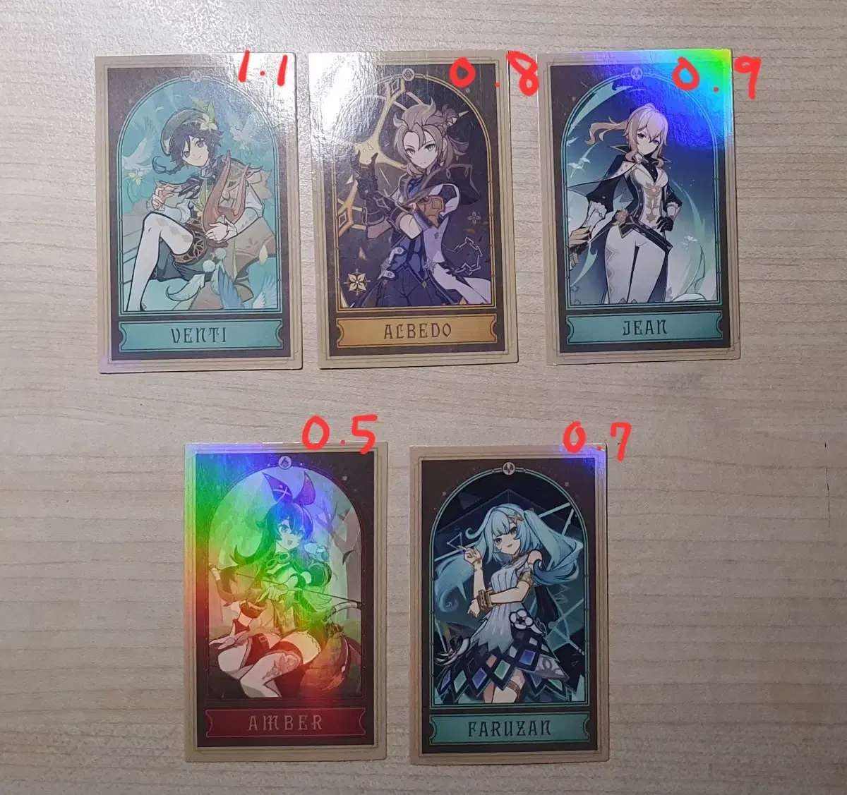 Hoyoland Genshin Impact fortune telling photocard sells!(Venti,Albedo,Jin,Faruzan,Amber)