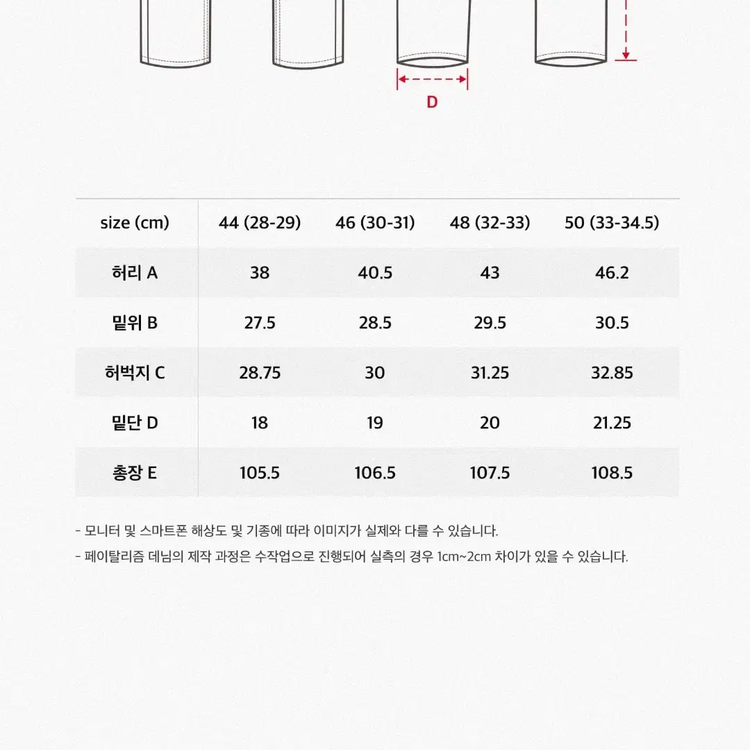 정가9.6 새거쿨거택포3.3 총장105.5cm 핏예쁜 페이탈리즘남자청바지