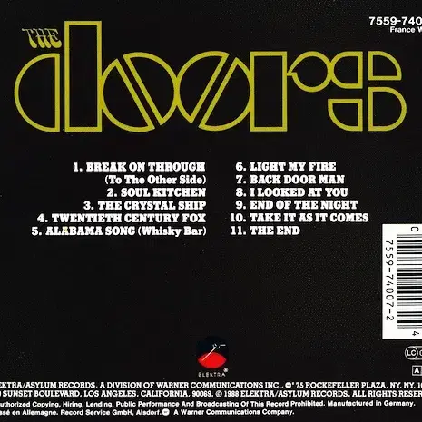 The Doors - The Doors (CD) 유럽반1988 민트급중고