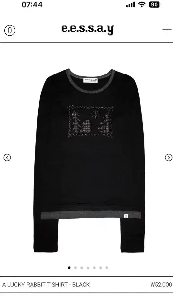 에쎄이 eessay LUCKY RABBIT T SHIRT - BLACK