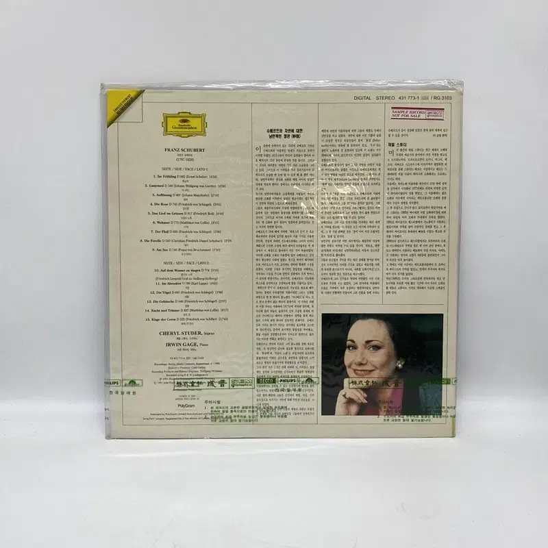 LIEDER CHERYL STUDER 미개봉 LP / AA7112