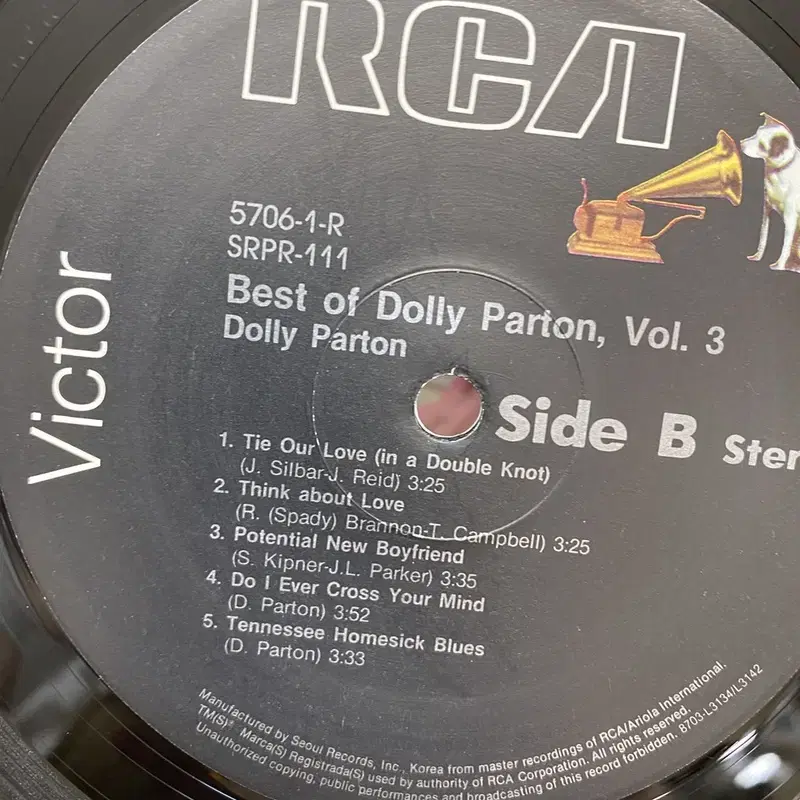 DOLLY PARTON BEST LP / AA7121