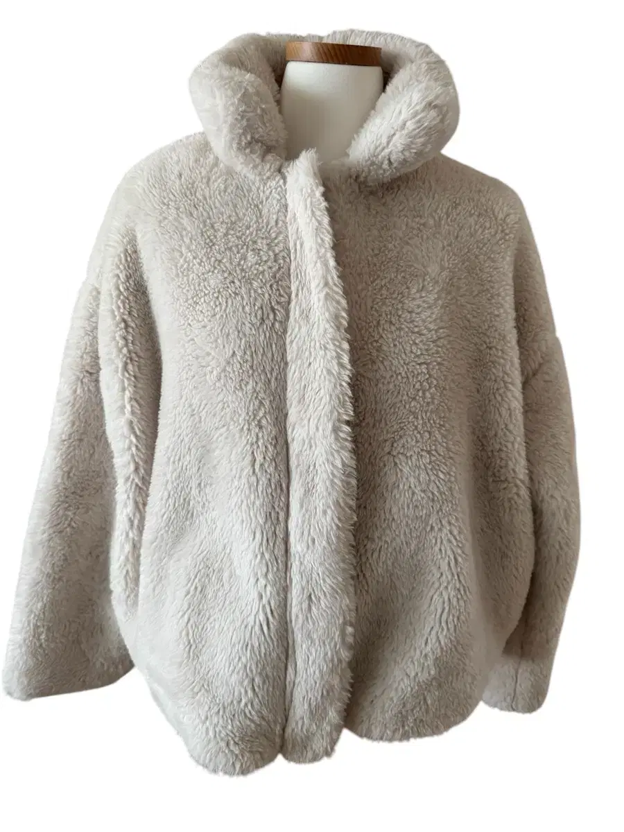 Stylish fur jacket beige