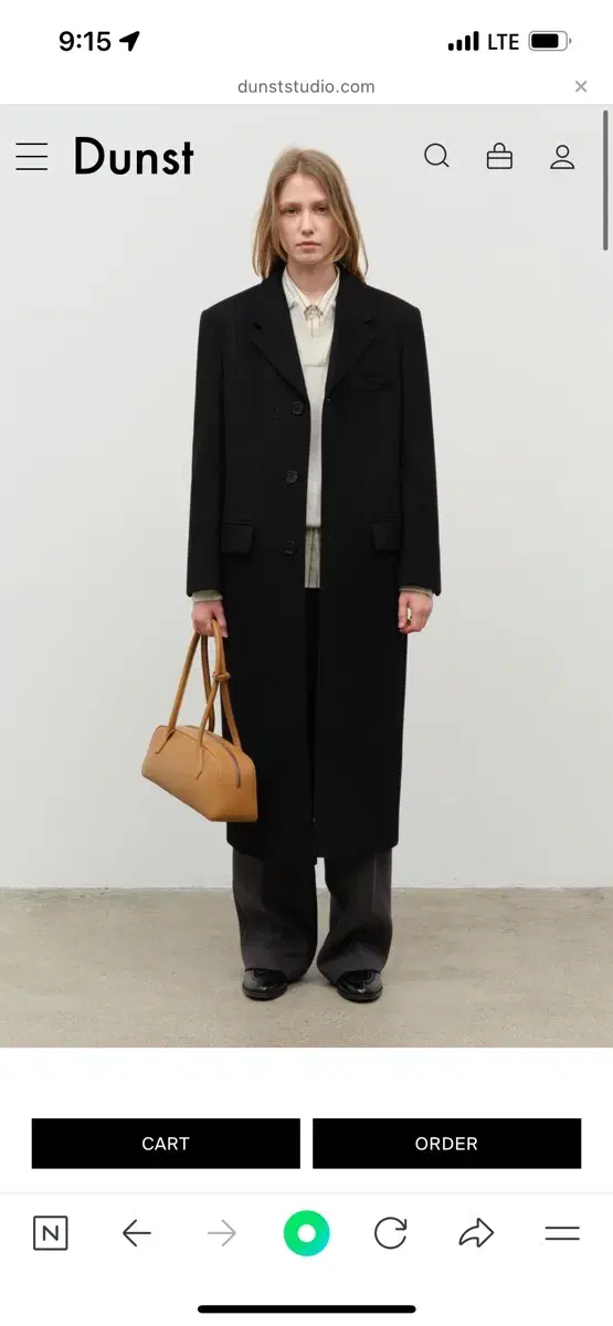 던스트  UNISEX 2-WAY 3 BUTTON CASHMERE COAT