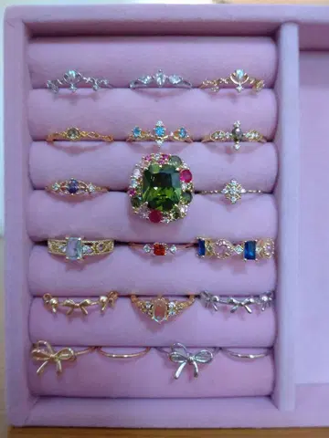 반지 반지 큐빅 지르코니아 묶음 판매 케이스 포함