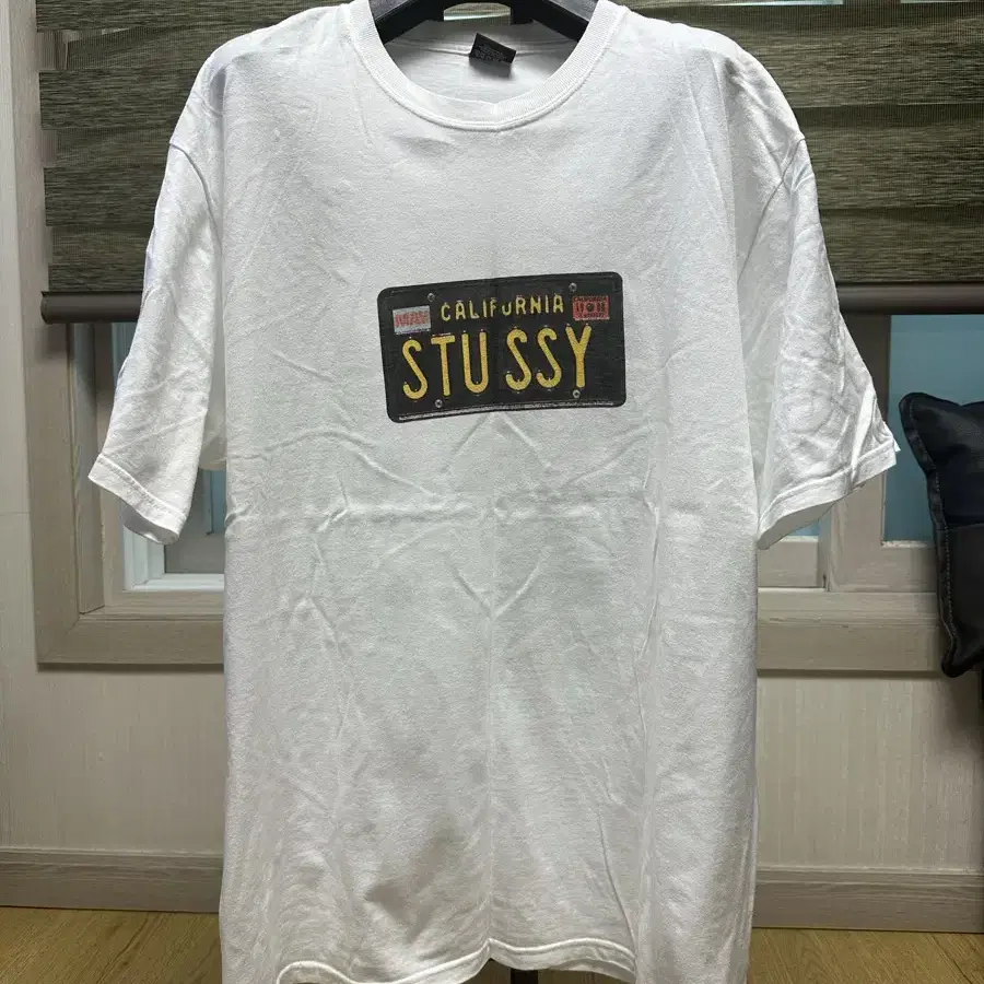 [XL]stussy 스투시 캘리포니아 반팔 티셔츠 (화이트)