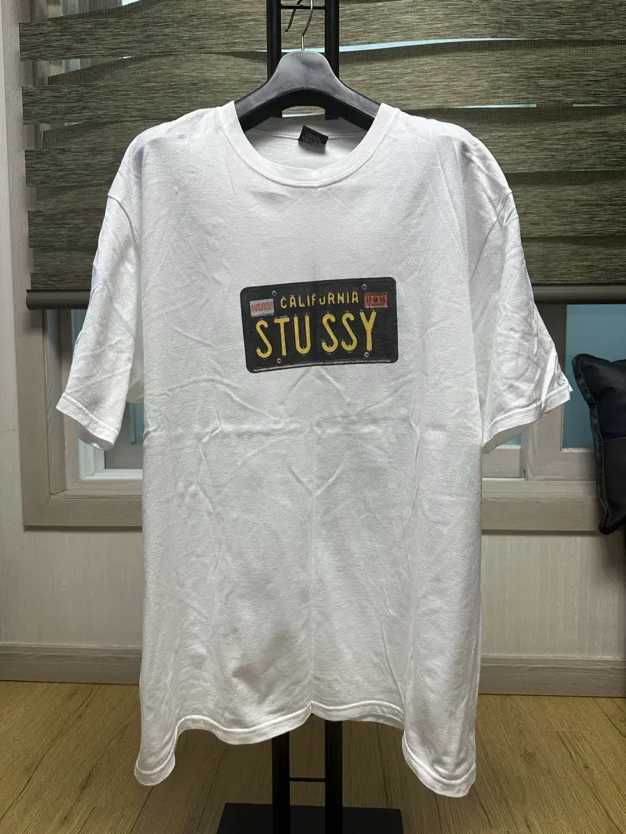 [XL]stussy 스투시 캘리포니아 반팔 티셔츠 (화이트)