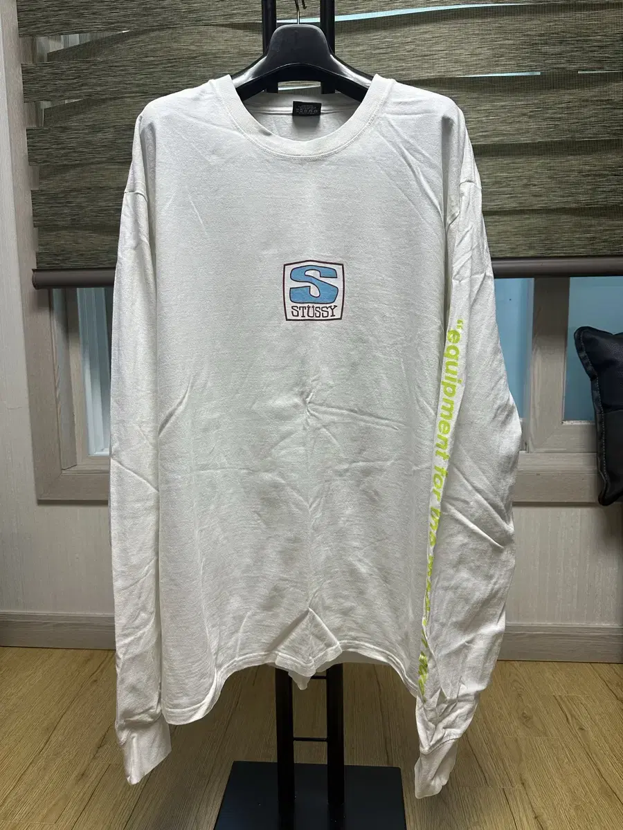 [XL]스투시 화이트 긴팔 티셔츠 (Stussy long sleeve)