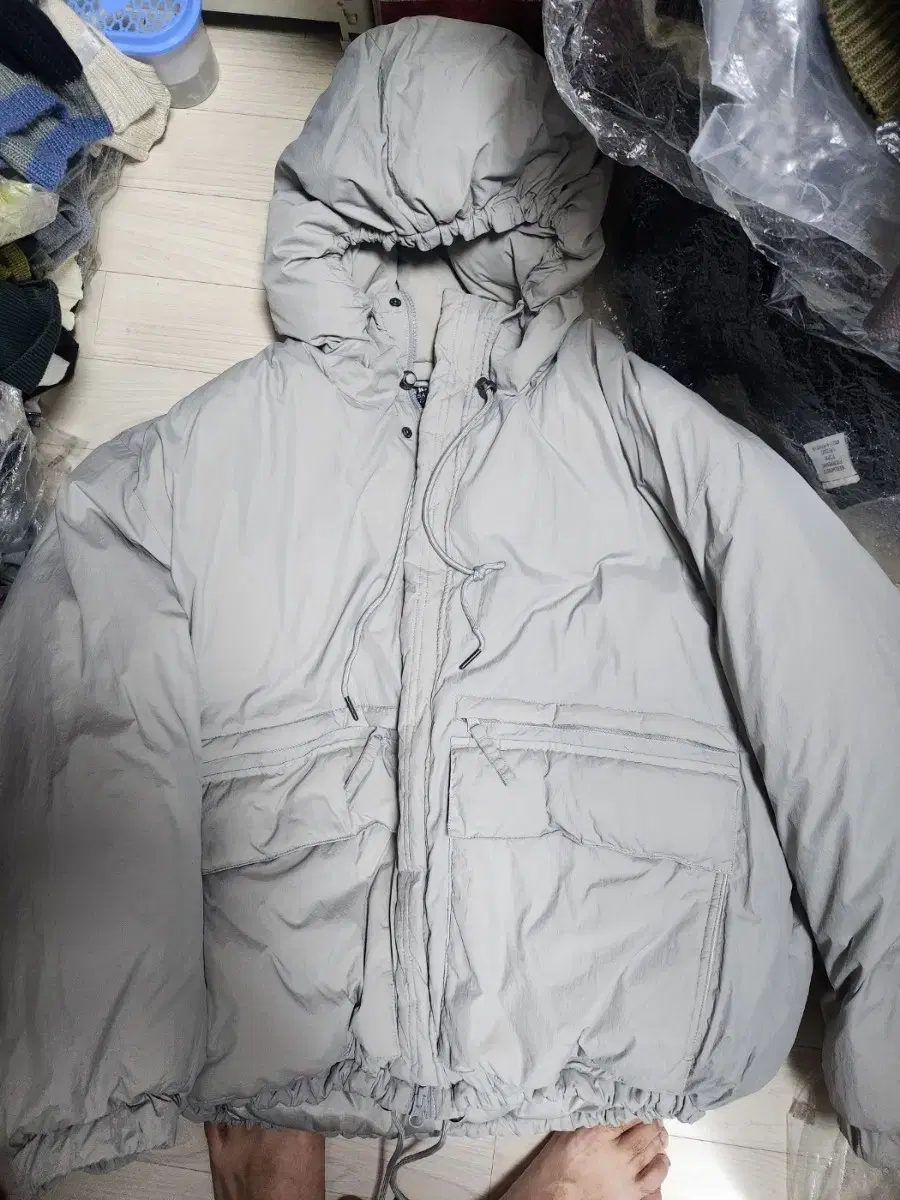 Prismworks Genuine Hooded Heavy Down Puffer Overfit Gray Size 100