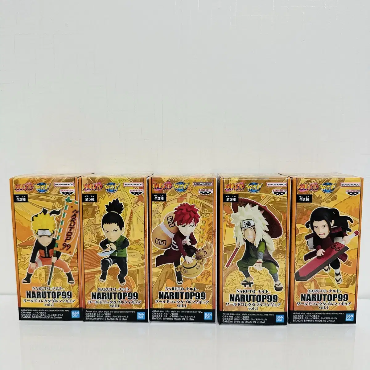 (Unsealed) Naruto NARUTOP99 Wall Call 5pcs Set Figures vol.1