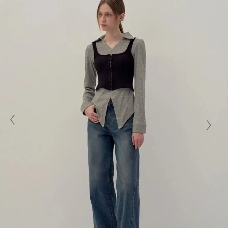 yuse wool kintted block shirt top (셔츠+탑)