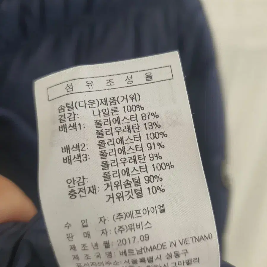 볼빅 경량패딩 95  네이비