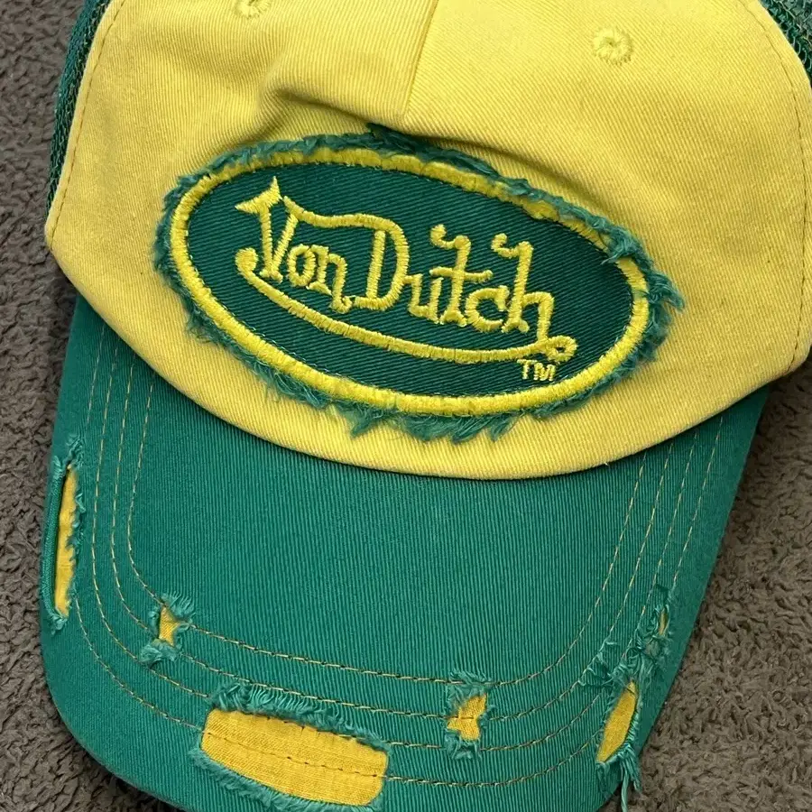 본더치(Von Dutch) 그린옐로우 매쉬캡