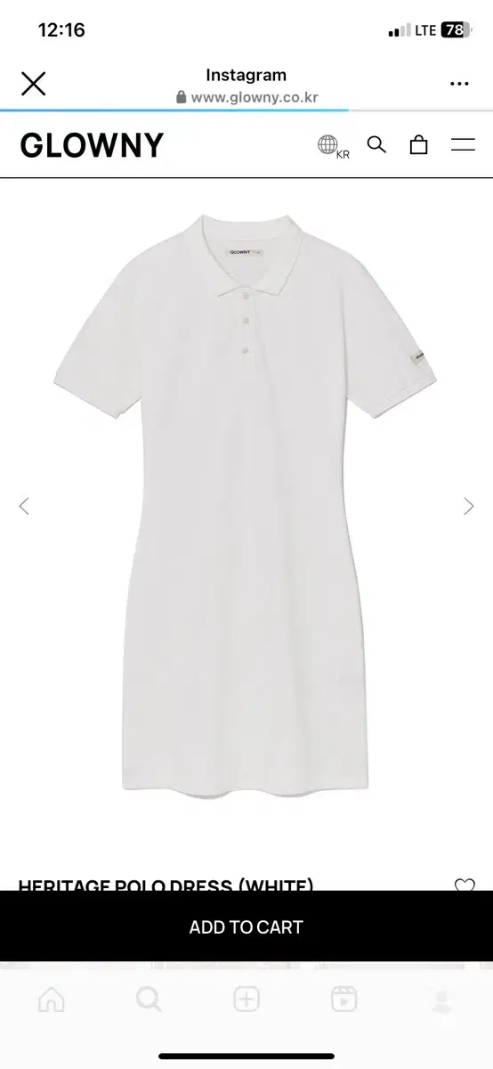 글로니 glowny HERITAGE POLO DRESS (WHITE)