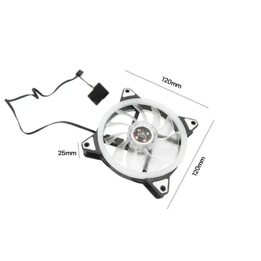 화이트 메인보드 3핀 120mm 컴퓨터용 시스템 팬 화이트