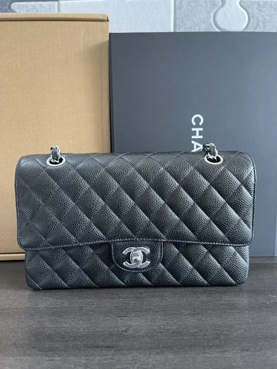 Chanel Classic Medium Silver Caviar New Arrivals