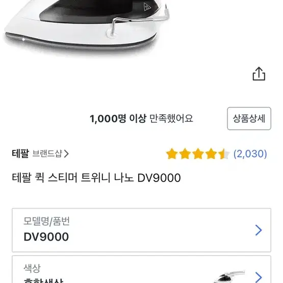 테팔 스팀 디리미 DV9000