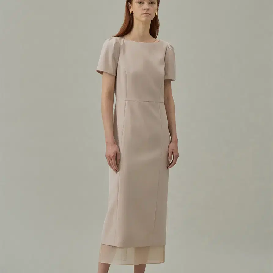 라메레이 See-through Boat Neck Dress