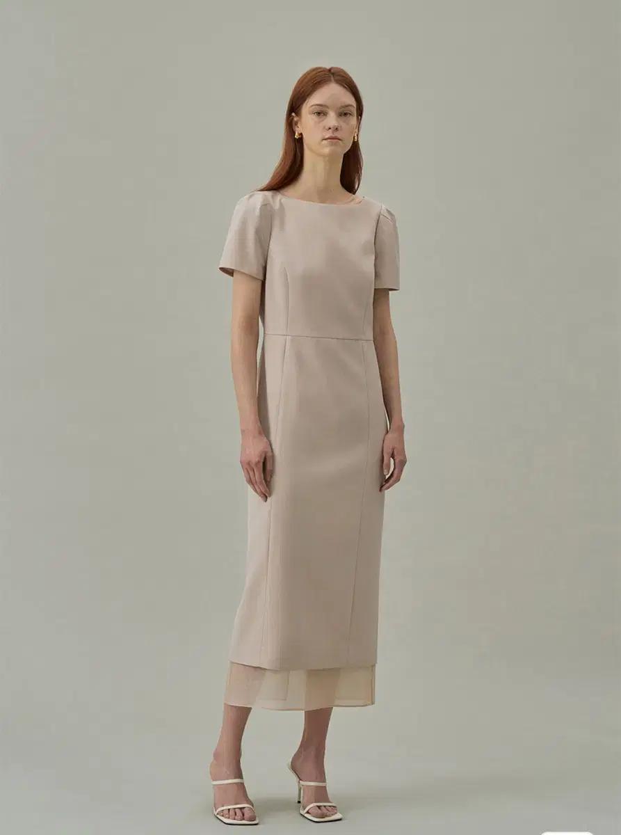 라메레이 See-through Boat Neck Dress