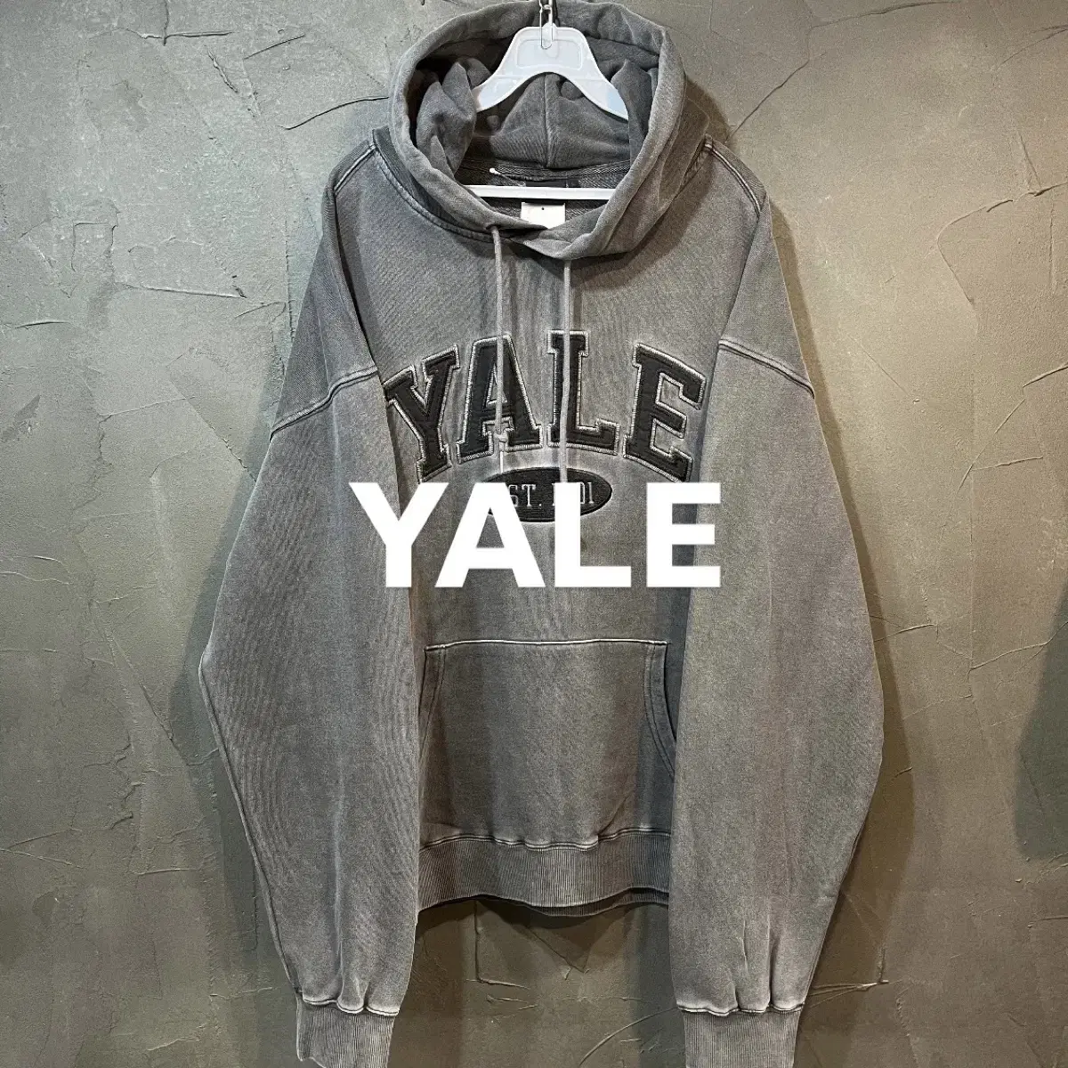 [L] YALE 예일 피그먼트 후드티