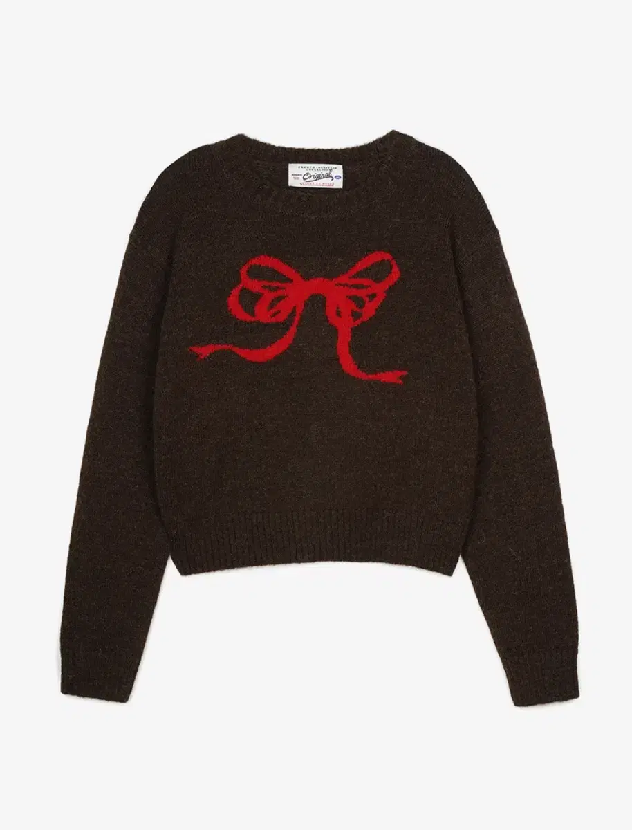 벤시몽 리본 니트 RIBBON JACQUARD KNIT BROWN