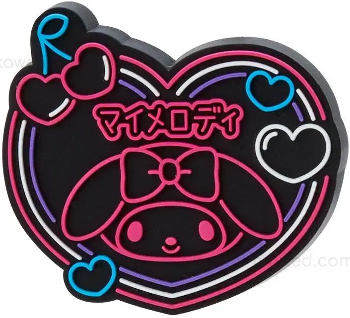 Sanrio Vivid Neon Rubber Keychain - My Melody