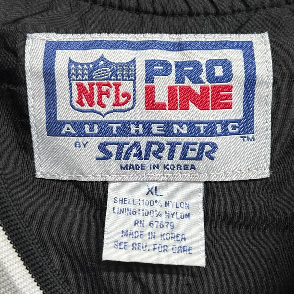 (2XL) 스타터 x NFL 오클랜드 레이더스 나일론쉘 웜업 자켓 블랙