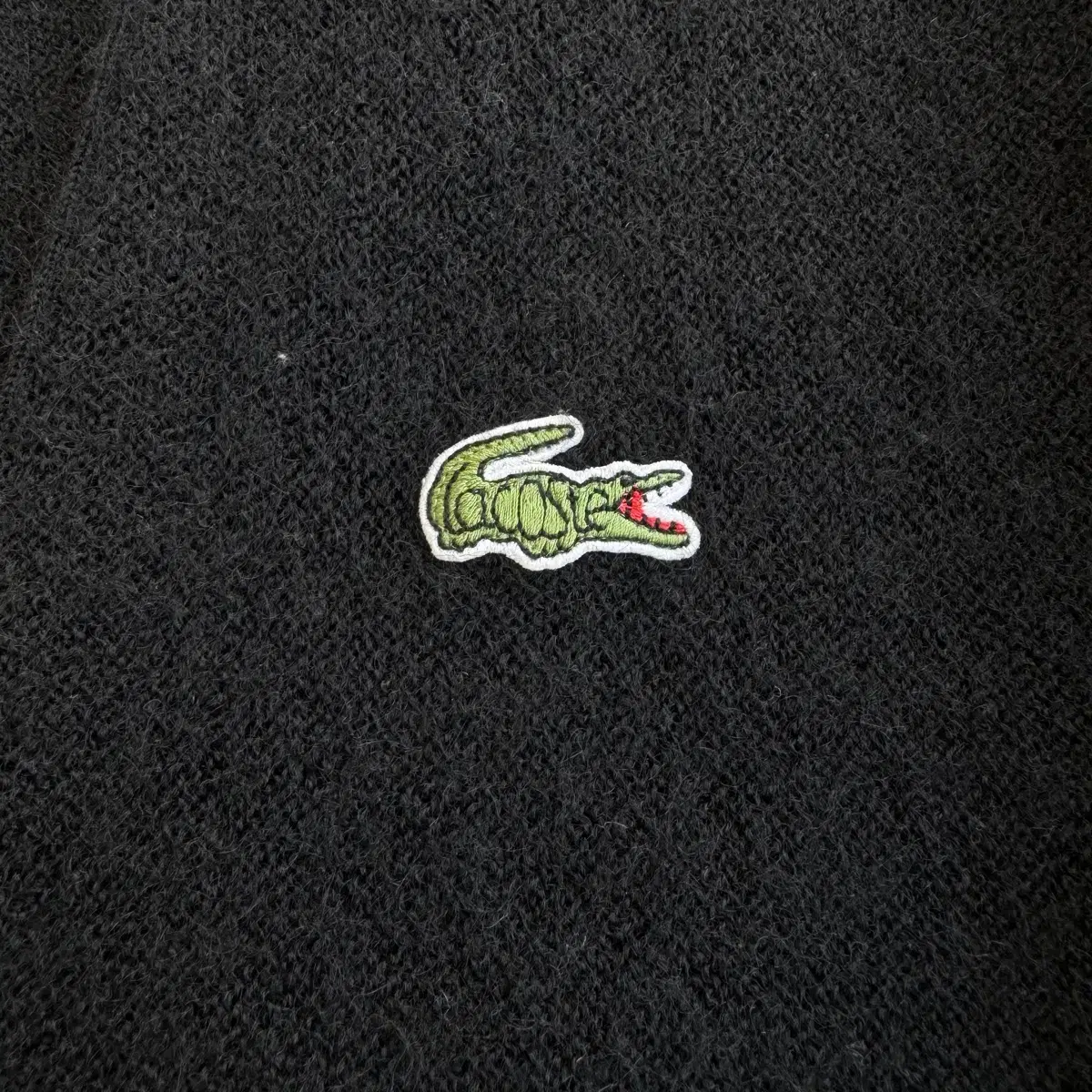 Lacoste  라코스테 자수 블랙 울 니트 가디건