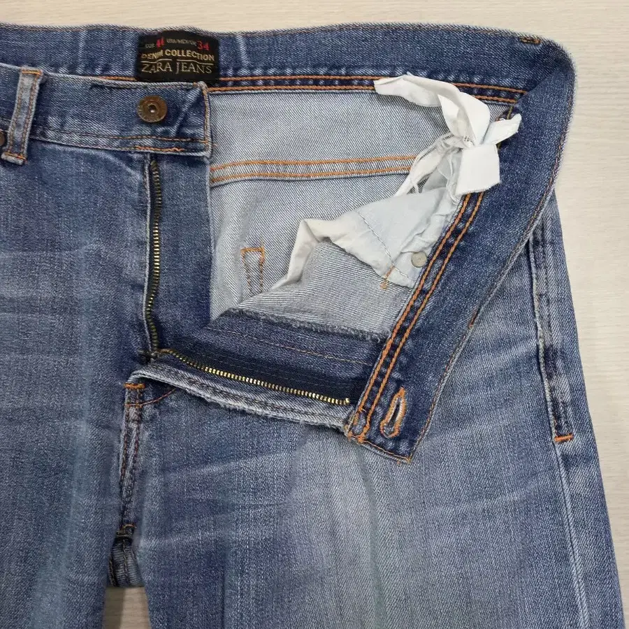 34 ZARA JEANS 워싱 스판 슬림일자진 34-430