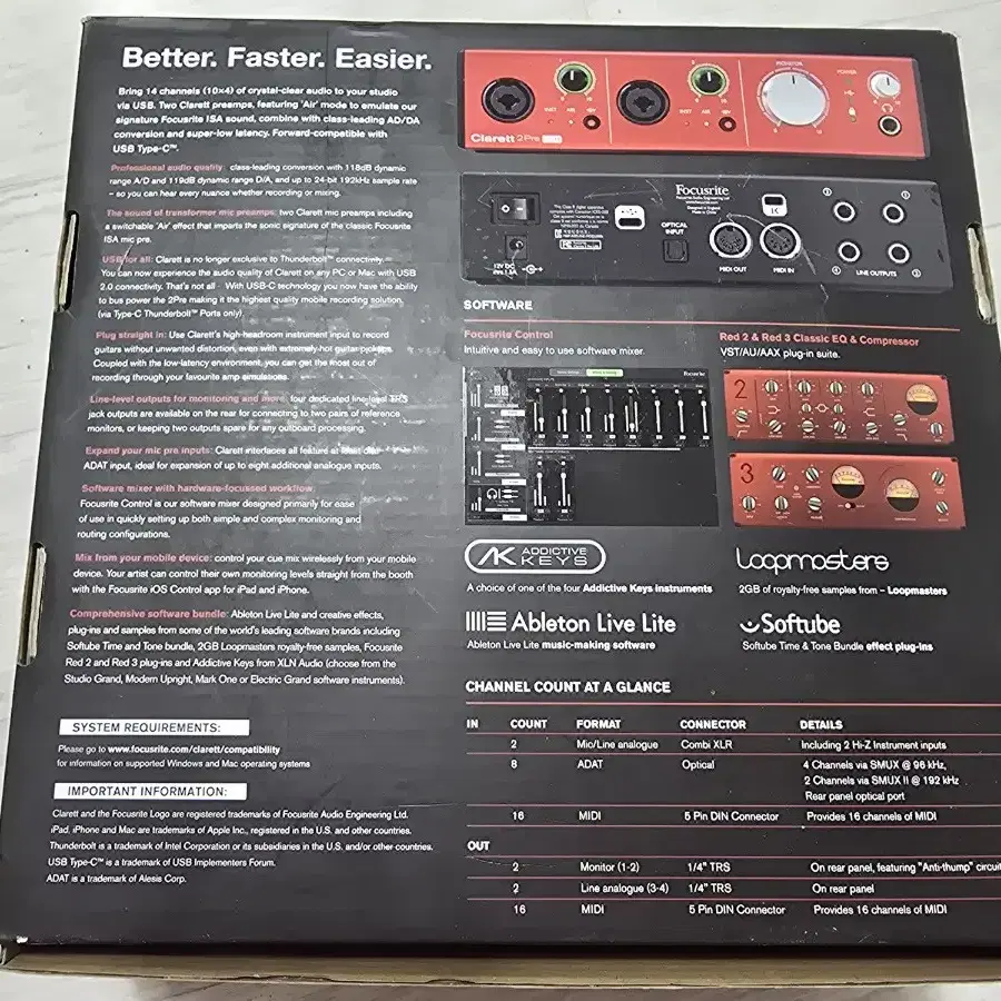 포커스라이트 클라렛 2Pre (Focusrite Clarett) 오인페