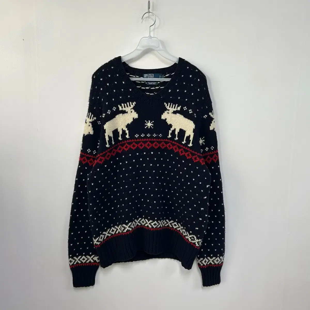 Polo Nordic Pattern V-Neck Knit