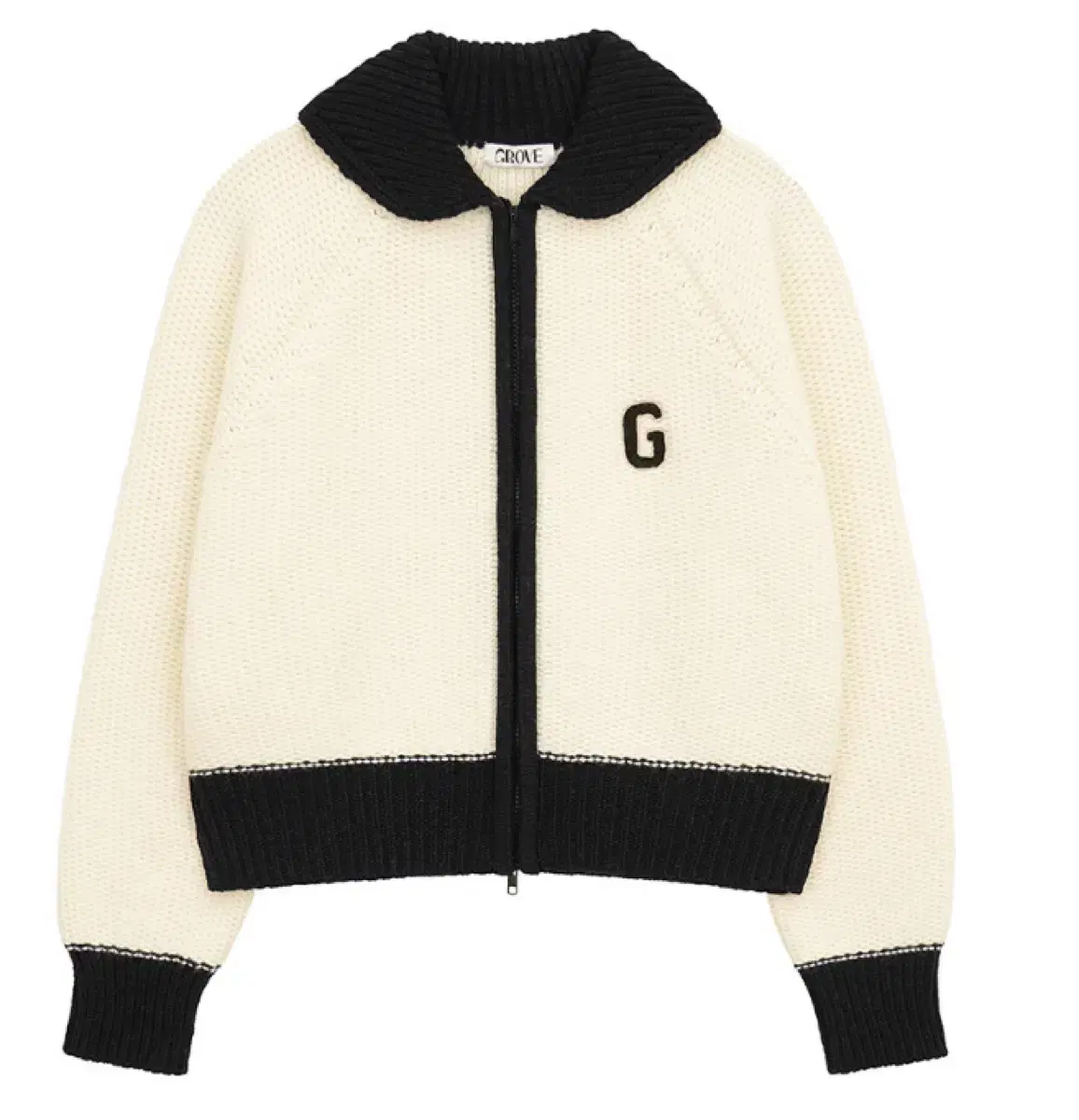 그로브스토어 grove GLEE CARDIGAN 아이보리&블랙