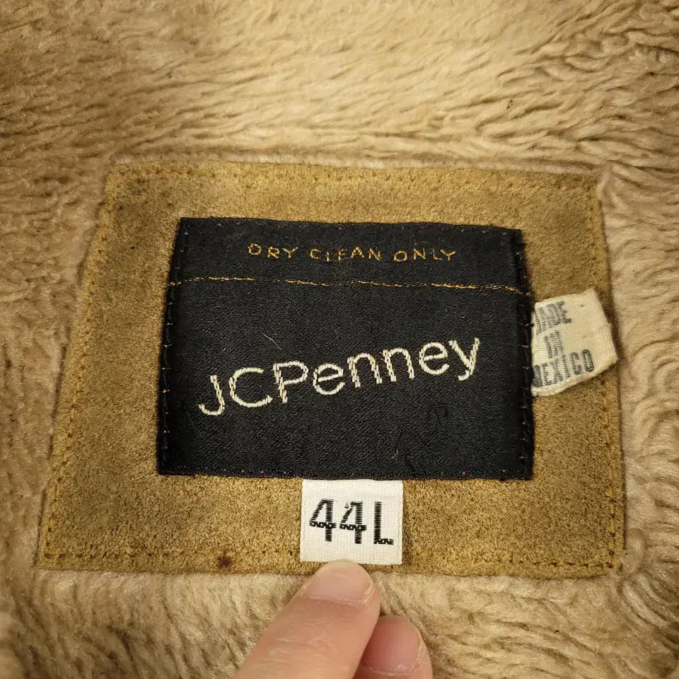 Jc Penney 70s 베이지 더블포켓 소가죽 리얼 스웨이드 이너퍼 무