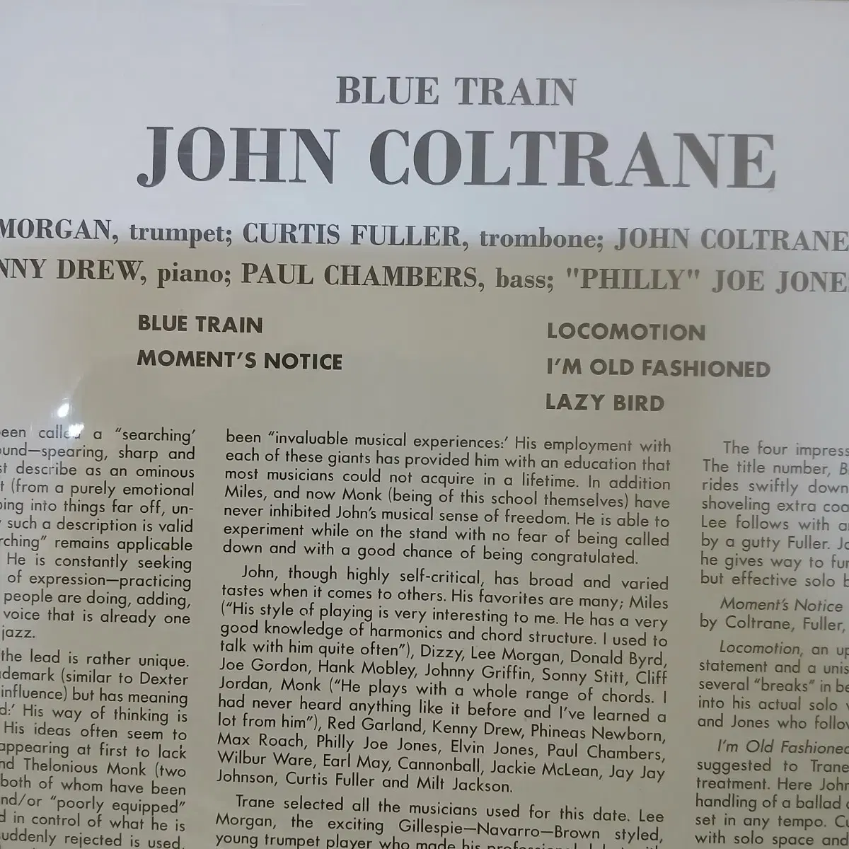 Lp중고 JOHN COLTRANE - BLUE TRAIN 음반 판매합니다