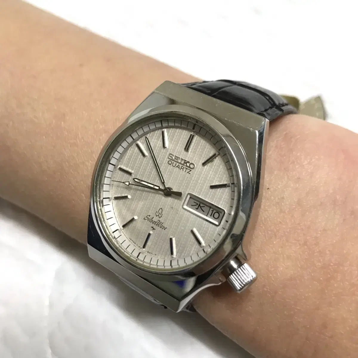 세이코 실버웨이브 데이데이트 쿼츠 시계 seiko silver wave