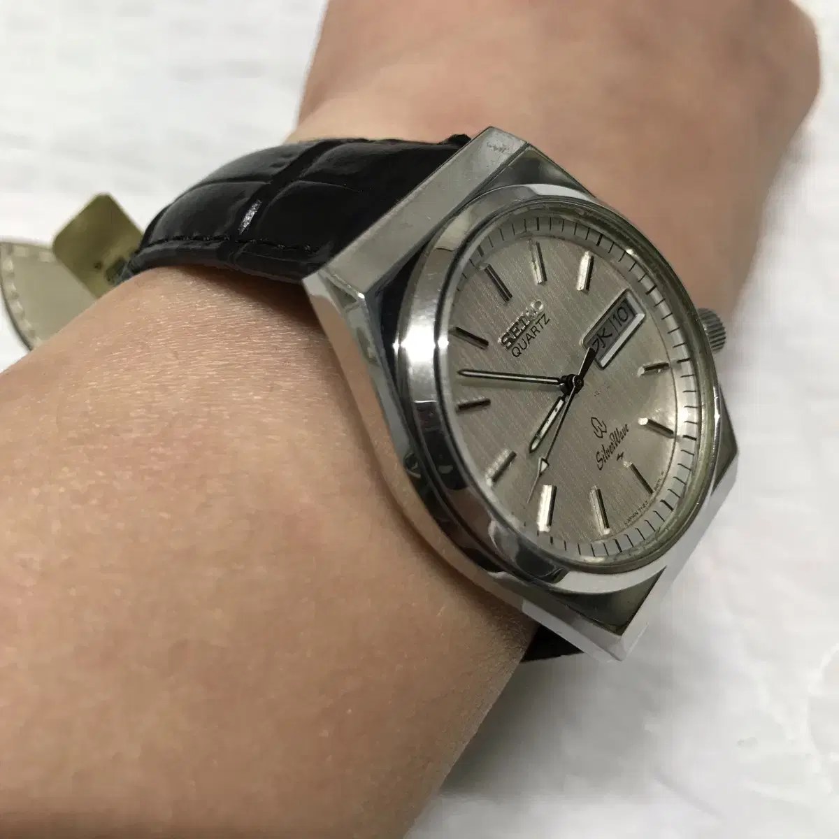 세이코 실버웨이브 데이데이트 쿼츠 시계 seiko silver wave