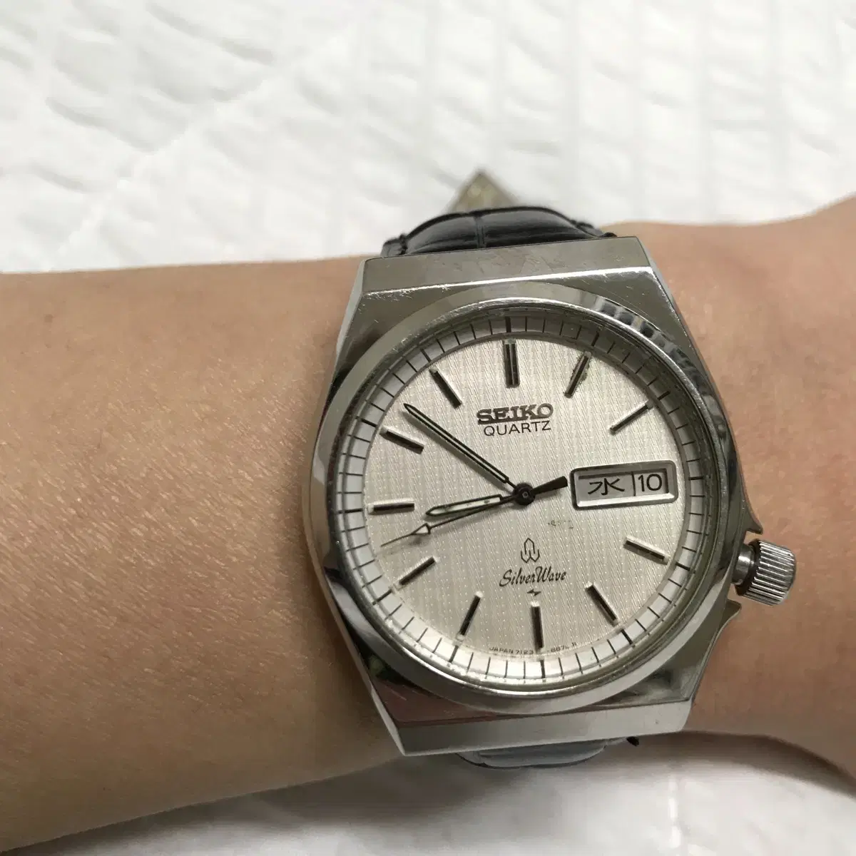 세이코 실버웨이브 데이데이트 쿼츠 시계 seiko silver wave