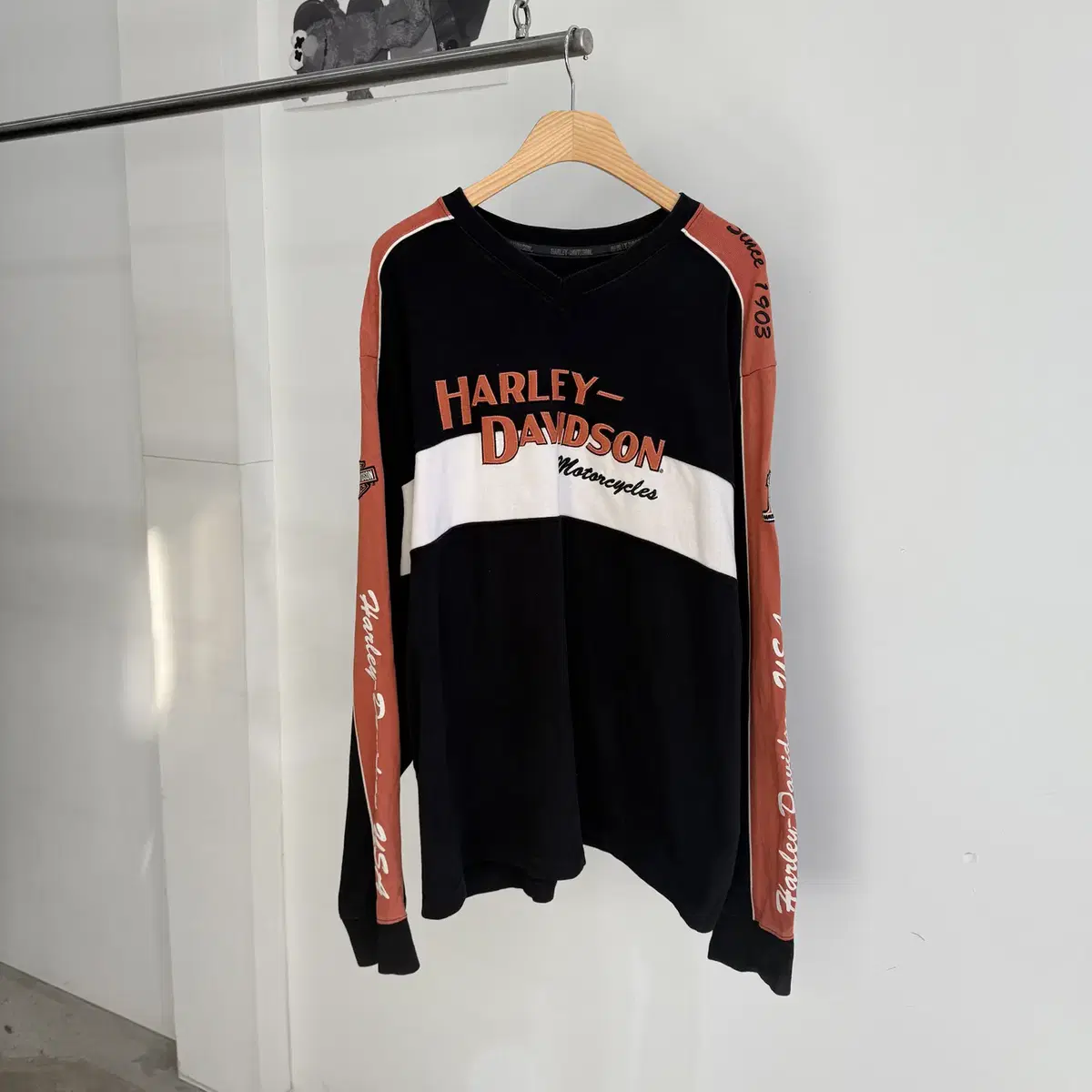 HARLEY DAVISON 배색 맨투맨