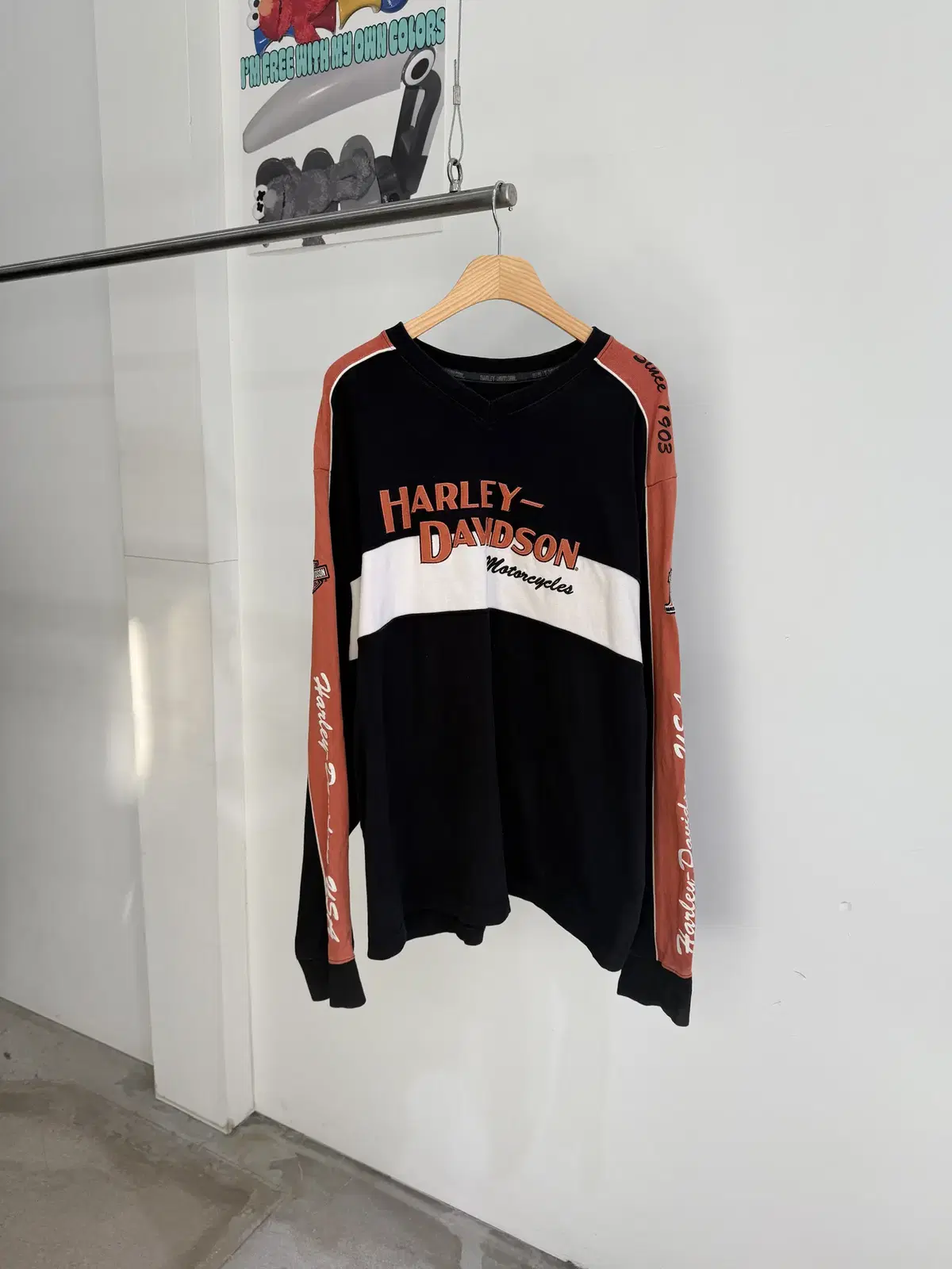 HARLEY DAVISON 배색 맨투맨