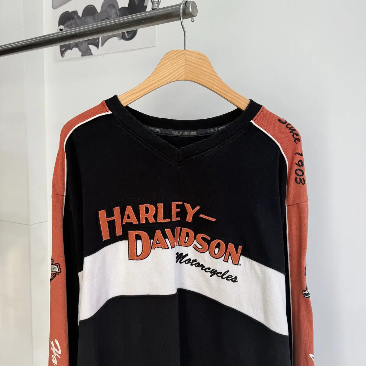 HARLEY DAVISON 배색 맨투맨