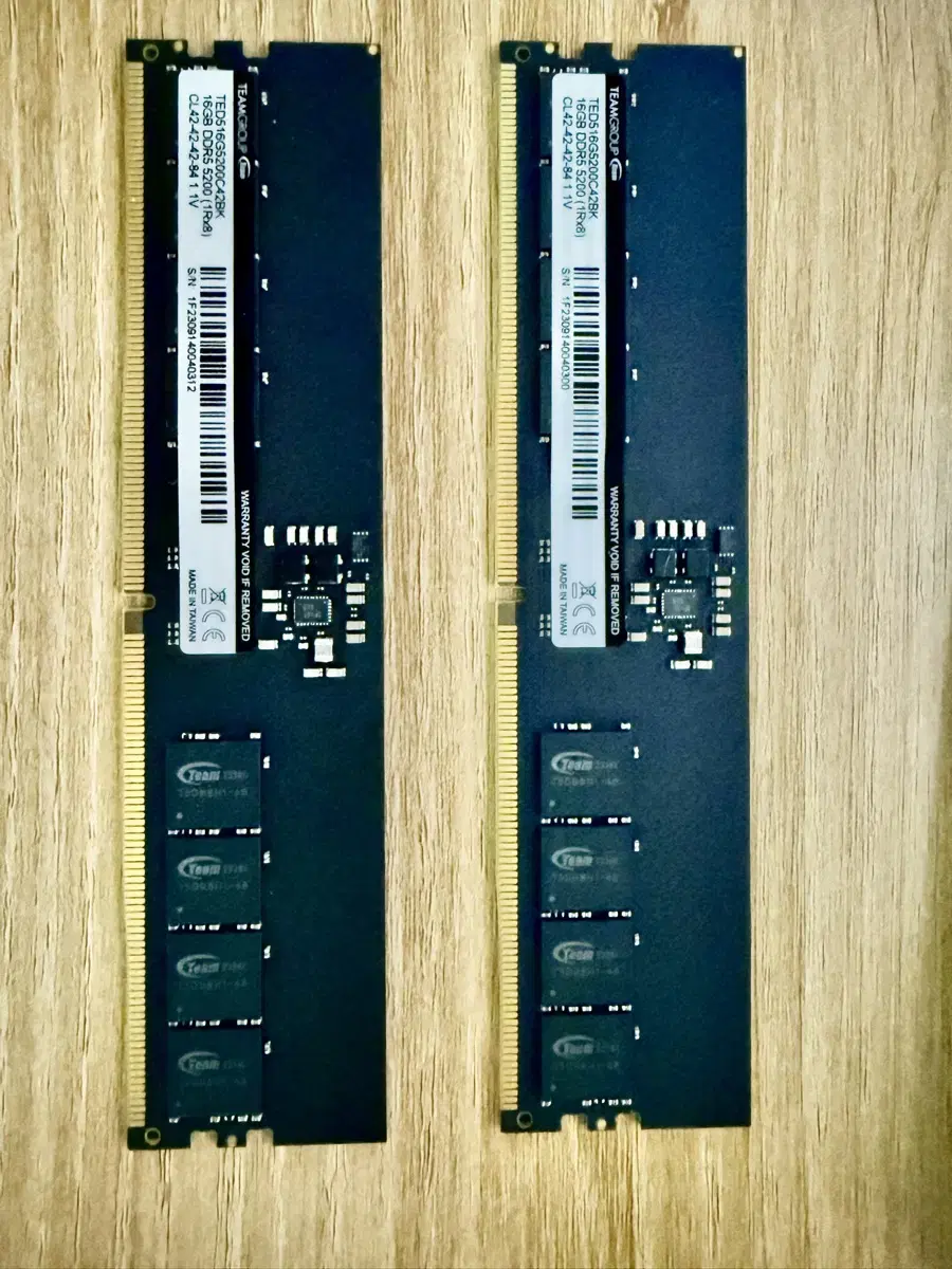 팀그룹 메모리 DDR5-5200 16GB x 2개