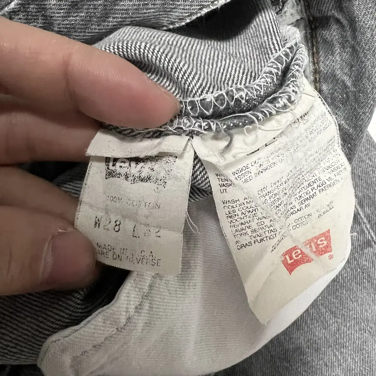 LEVIS 리바이스 501 흑청 그레이 데님팬츠(28)(USA)