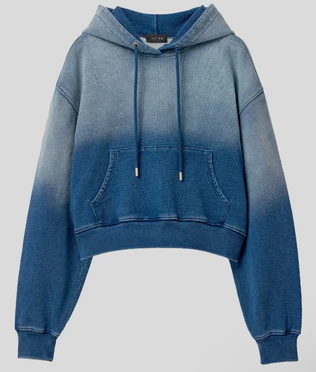 (pick one)Alice Reverse Washed Cropped Denim Hoodie Mid-Bloo