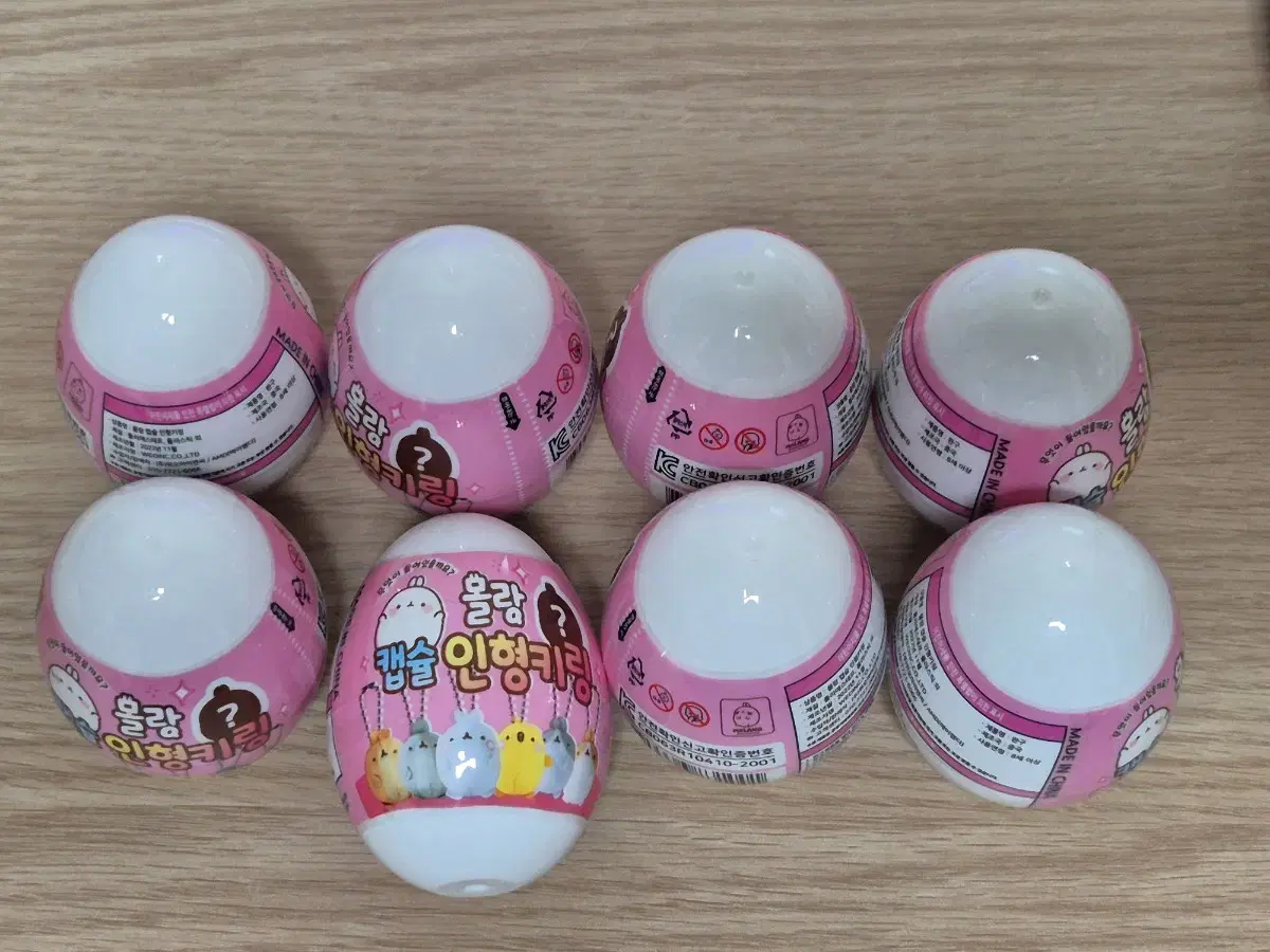 Molang capsules doll keyring in bulk of 8 sets