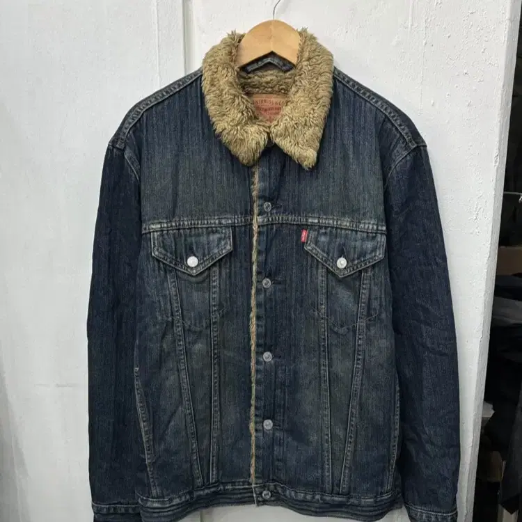 Levis 진청 데님 털 셔츠자켓 XL