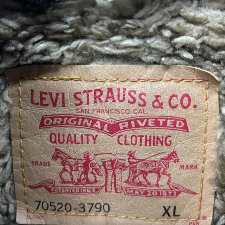 Levis 진청 데님 털 셔츠자켓 XL