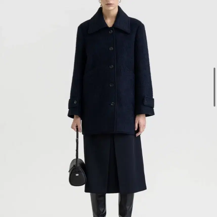 킨더살몬 Woolly Half Coat Navy