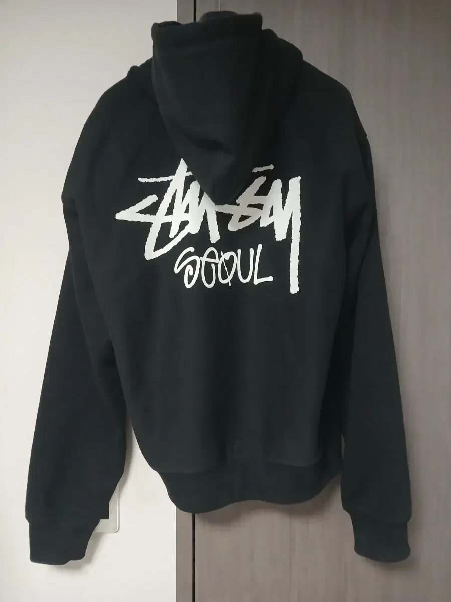 [L] Stussy Stock Seoul Hooded Zip-up Black 105 Man-to-Man Knit Jacket Jumper